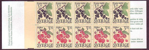 SW2002a Sweden  booklet MNH,    Berries and Fruit - 1995