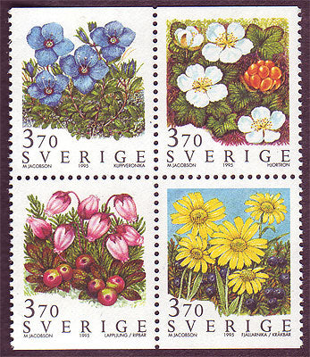 SW2121a Sweden booklet MNH, Mountain Flowers - 1995