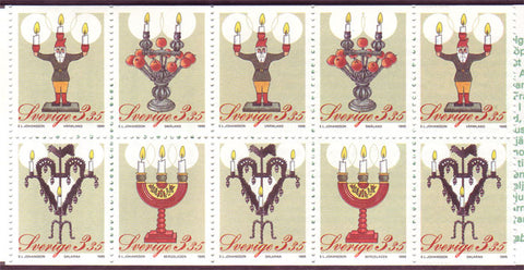 SW2154a  Sweden booklet MNH,         Christmas Candlesticks 1995