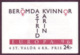 SW2175aexp Sweden booklet       Scott # 2175a /      Facit H470,             Famous Women 1996