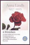 SW2474  Sweden booklet MNH,       Anna Lindh 2003