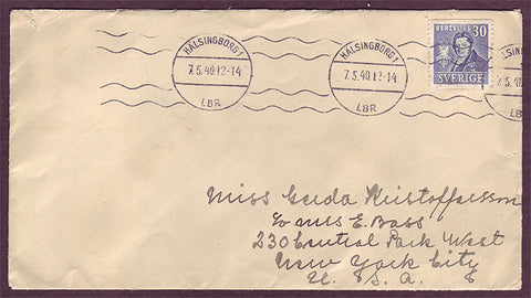 SW5133PH Sweden Letter to USA 1940