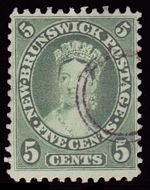 NB082.2      New Brunswick # 8a XF Queen Victoria,  green VF Used
