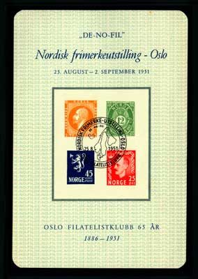 1240001 Norway "DE-NO-FIL" Souvenir Card - 1951