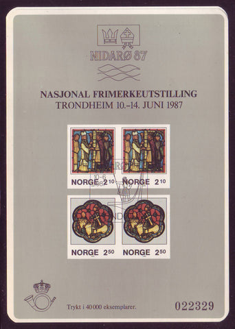 240019 Norway Souvenir Card, Nidarø 87 National Exhibition, Stained Glass.