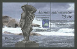 Aland Souvenir sheet showing holographic stamp ''People of the Sea''.