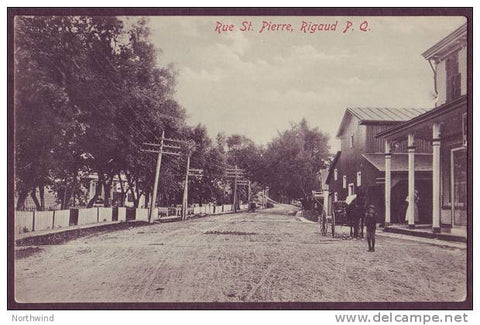 Rue St. Pierre, Rigaud, Quebec Postcard ca.1915