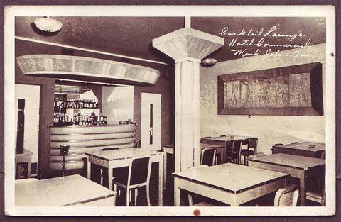 Cocktail Lounge, Hotel Commerciale, Mont Jolie, Quebec. Real Photo Postcard ca. 1950