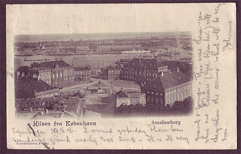 DEA206 Denmark Postcard, Hilsen fra København. Amalienborg. 1903.