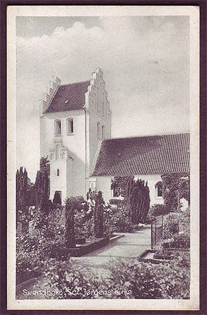 DEA220 Denmark Postcard, Svendborg. Sct. Jørgens Kirke 1947.