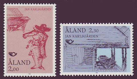 Aland set of 2 stamps showing places of interest for visitors.