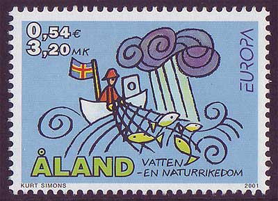 AL01871 Åland Scott # 187 NH.  Europa 2001 - Water