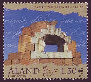 Aland stamp showing ruined Fortress of Bomarsund