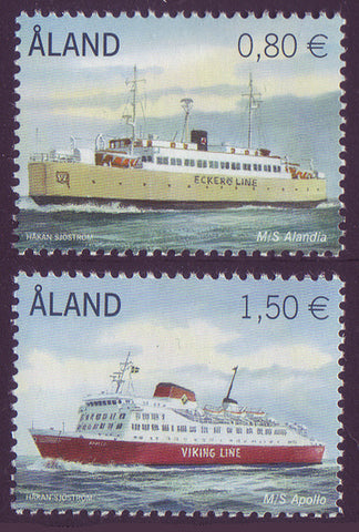 Aland pair of stamps showing passenger ferries.