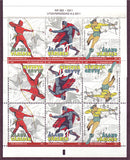 Aland stamps set of 3 showing comic book superheroes.