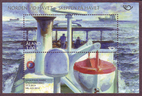 AL03541 Åland Scott # 354 NH.  Ships at Sea 2014 Souvenir Sheet