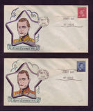 AAFDC # 284-88 Beautiful George VI FDCs, Hand-painted Adler Cachets - 1949