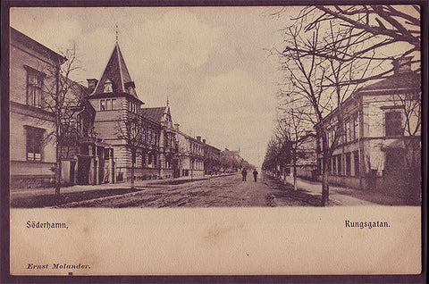 SWB199 Sweden postcard,   Söderhamn, Kungsgatan, ca.1905