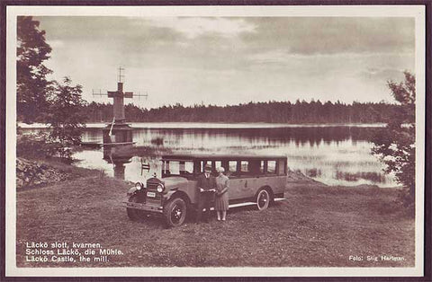 SWB239 Sweden postcard,  Motala, Läckö Castle and the Mill 1920