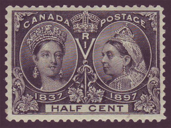 カナダ 1897 Diamond Jubilee 50c 使用済1種 1837-1897 QUEEN VICTORIA DIAMOND JUBILEE MEDAL -Canada