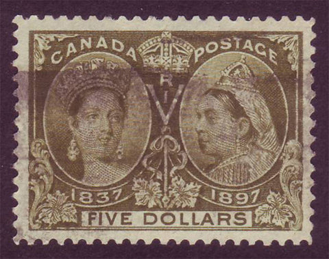 CA00655 Canada    5$ Queen Victoria Diamond Jubilee 1897,      Unitrade # 65 VF Used