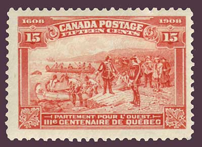 CA0102.12 Canada Quebec Tercentenary Issue 1908.   Unitrade # 102 F-VF MH