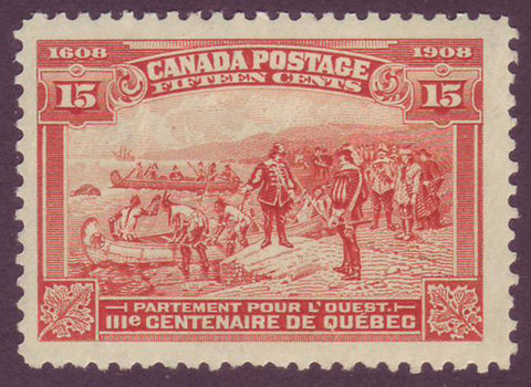 CA01021 Canada  Canada Quebec Tercentenary Issue 1908.     Unitrade # 102 F-VF MNH**