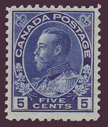 Canada George V "Admiral " Issue, 5ct dark blue.
