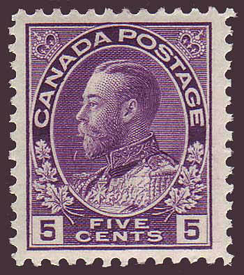 CA01121 Canada George V ''Admiral'' Issue 1911-1925. Unitrade # 112 VF MNH**