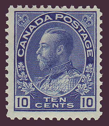 CA0117a1AG Canada       George V "Admiral " Issue 1911-1925      Unitrade # 117a F MNH**         dry printing