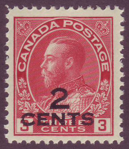 CA01402 Canada       George V "Admiral" Issue 1911-1925      Unitrade # 140 VF MH Provisional