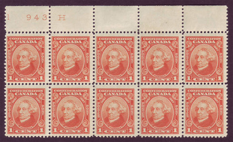 CA0141x101 Canada # 141 Plate Block of 10 MNH**  Sir John A. Macdonald 1927