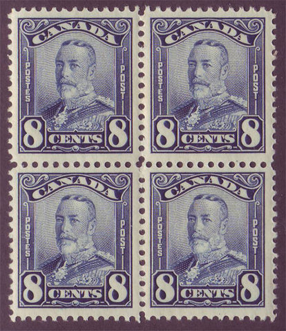 CA0154x41 Canada       King George V "Scroll" Issue 1928-29      Unitrade # 154 VF MNH**         block of 4