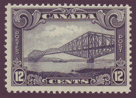 Canada stamp,12ct grey, showing the Quebec Bridge.