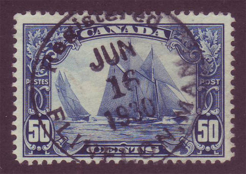 CA01585 Canada #158 - 50¢ Bluenose VF.  Exquisite CDS Cancel.