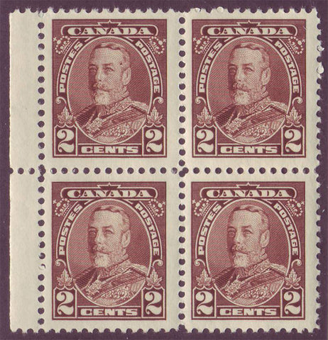 CA0218ix41 Canada # 218i VF MNH**      "mole on forehead" variety     in block of four with 3 normal