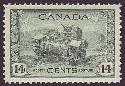 CA02591 Canada # 258 VF MNH**.  14ct Ram Tank, Canadian Army