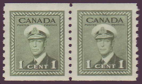 CA0278x21 Canada # 278 VF MNH** George VI coil pair
