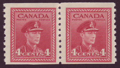 CA0281x21 Canada # 281 F MNH** George VI coil pair