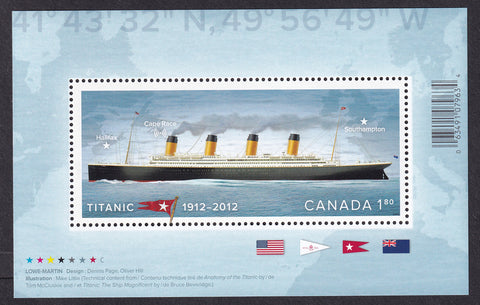 CA2523 Canada Scott # 2535, Sinking of the Titanic - 2012