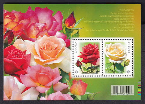  2014 Souvenir Sheet depicting Roses, the most beautiful and romantic of all flowers.