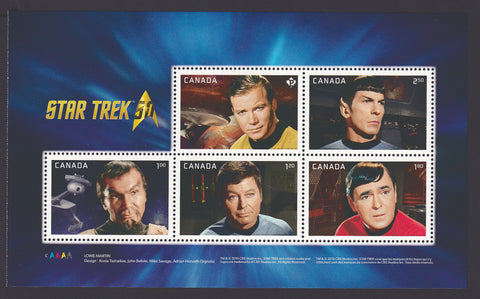 CA2912i Canada Scott # 2912i, Star Trek Souvenir Sheet - 2016