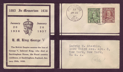 CA5015 Canada Memorial Cover 1 Year After the Death of King George V
