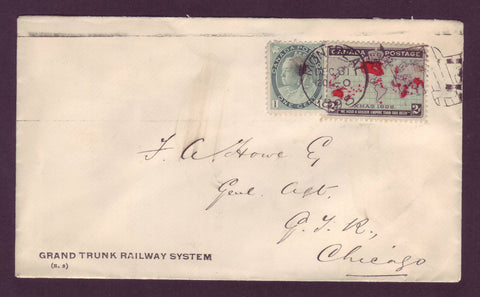 CA5041  Scott # 86b, 75 - Imperial Penny Postage (Map) to USA - 1898