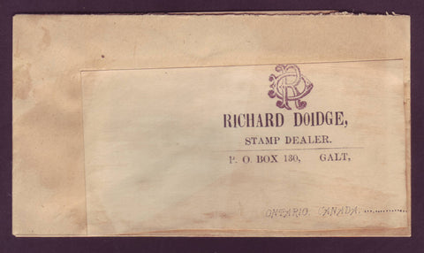 CA5043B  Richard Doidge, Stamp Dealer, Cover with Enclosure - ca.1895