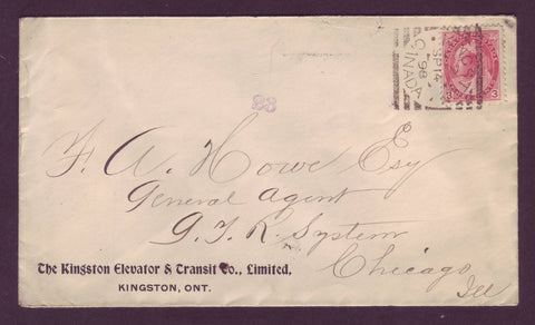 CA5047  Scott # 78, 3¢ Victoria Numeral on Advertising Cover to USA.