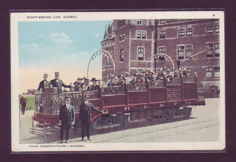 ''Brass Bed'' or Sight-Seeing Trolley Car, Quebec City ca. 1915.