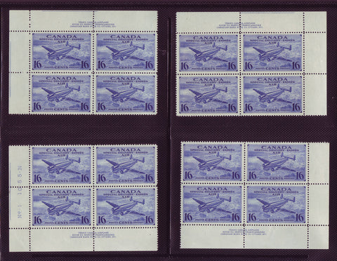 CACE1x16 Canada # CE1 Corner Block Set MNH, Special Delivery 1942