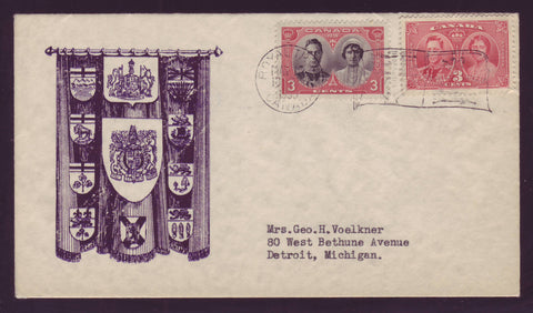 BAFDC # 246-48 Royal Family Visit First Day Cover -1939