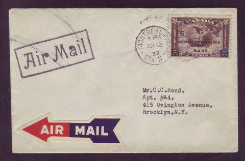 BAFDC # C4 Air Mail, C1 Overprinted ''Ottawa Conference 1932'' First Day Cover.